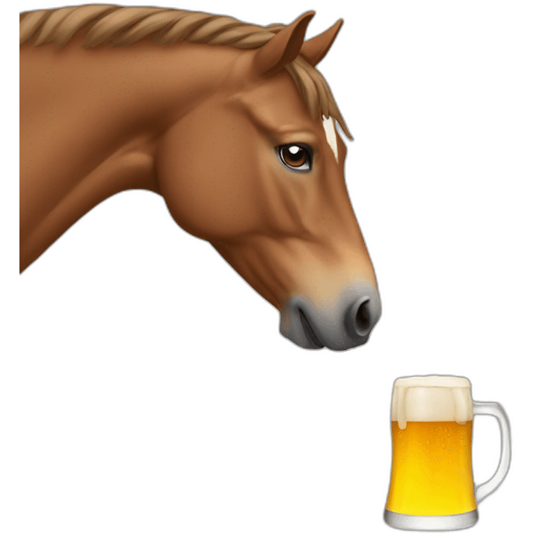 Horse-drinking-a-beer emoji