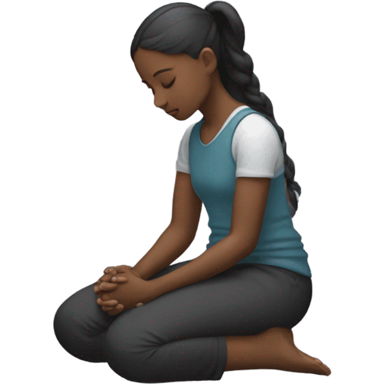 girl praying with head to ground emoji