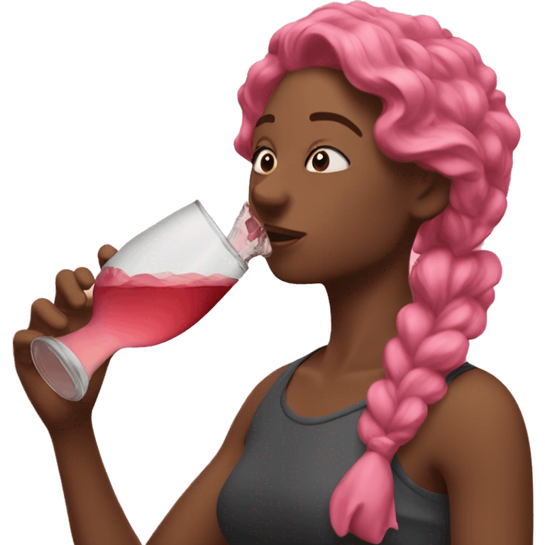 Me drinking rose emoji