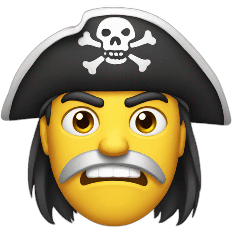 white pirate with angry face emoji