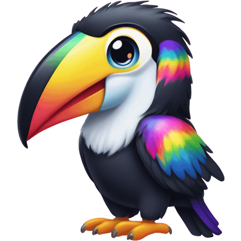 Lisa Frank rainbow toucan  emoji