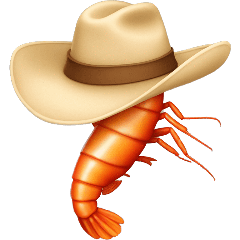 Shrimp in cowboy hat emoji