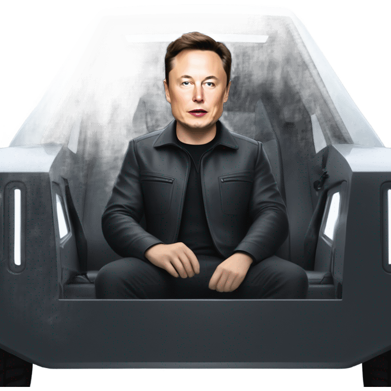 Elon musk in a cybertruck  emoji