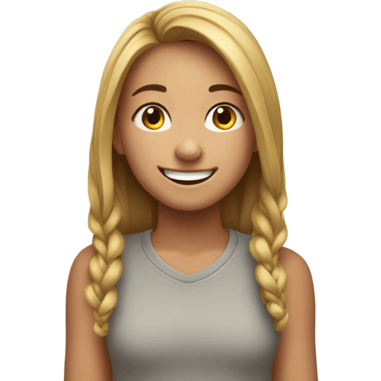 smiling girl with boys emoji