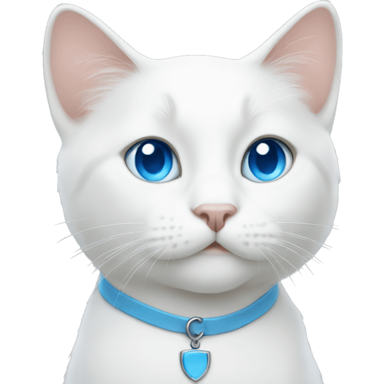 white cat with blue eyes  emoji