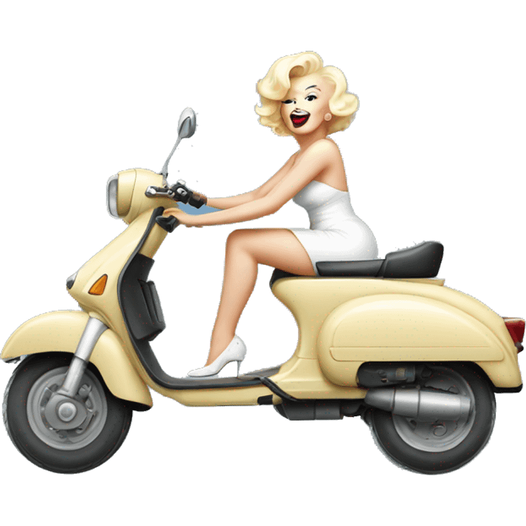 Marilyn Monroe on a disabled scooter emoji