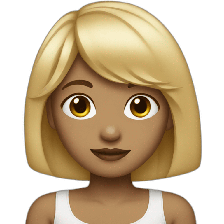 light skin Girl with blond hair and bangs emoji