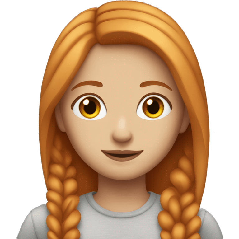 Beautiful girl with straight ginger hair with middle parting emoji