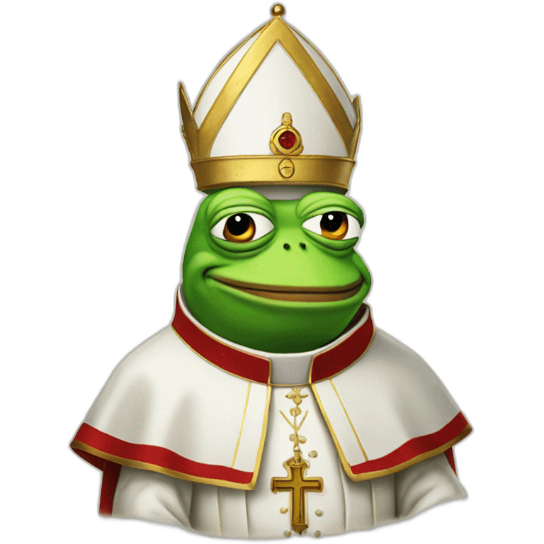 pepe the frog as the pope emoji