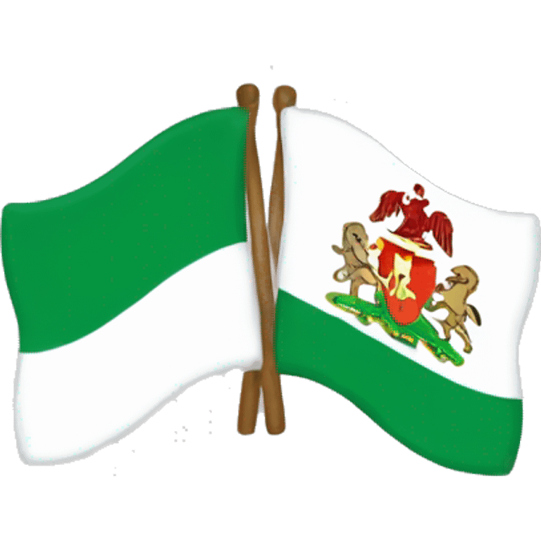 Drapeau du Nigeria et de l'Espagne mélanger  emoji