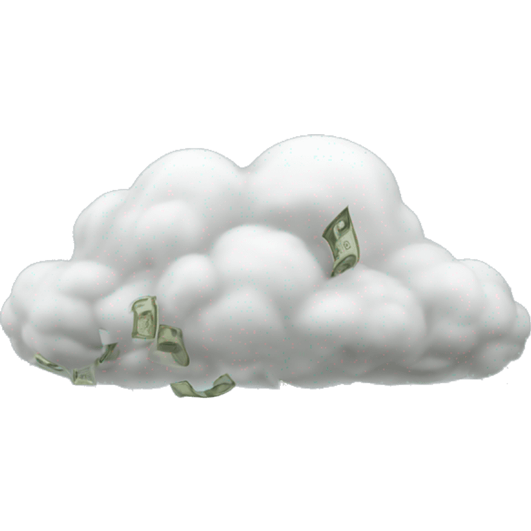 Rain of money falls from a cloud emoji