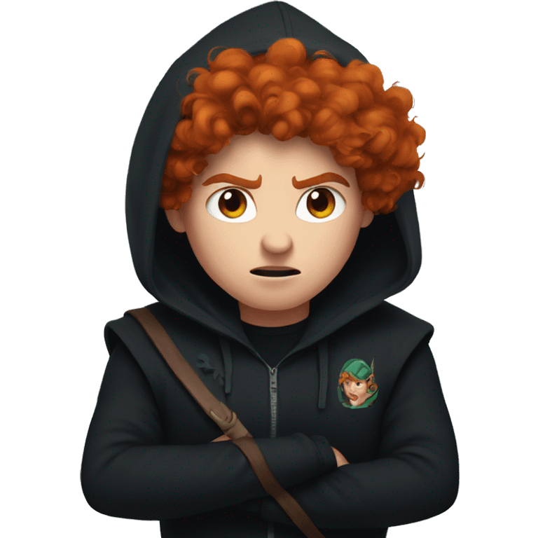 angry merida in a black hoodie emoji