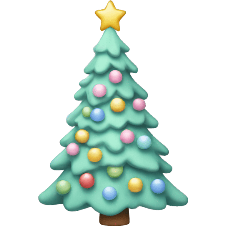 Pastel Christmas tree emoji