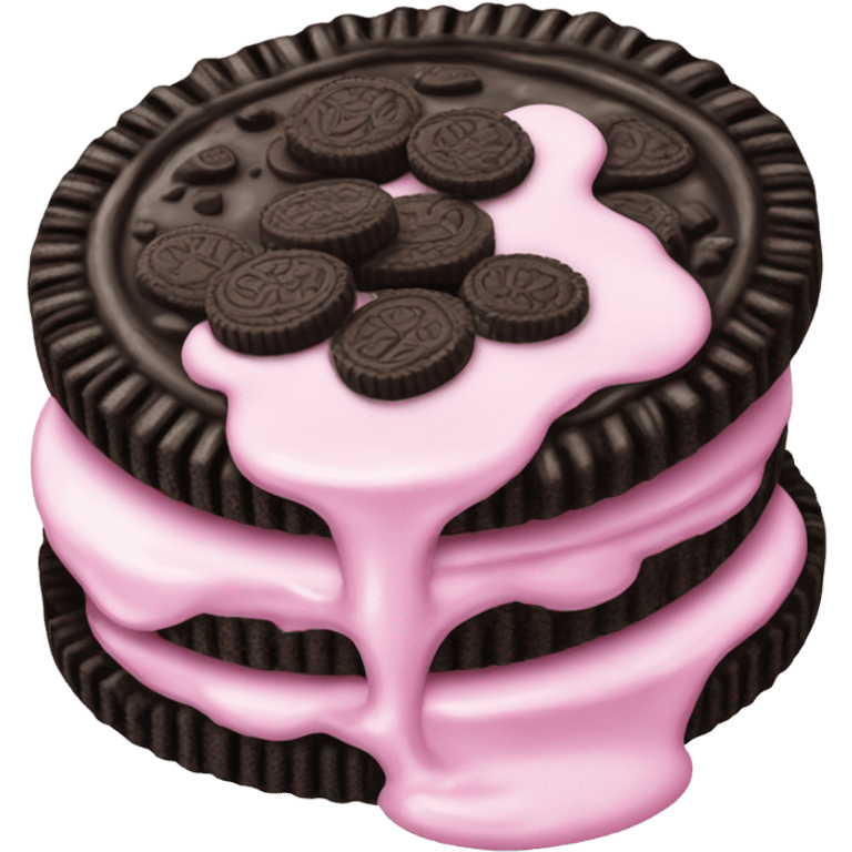 Oreo cookie pink emoji