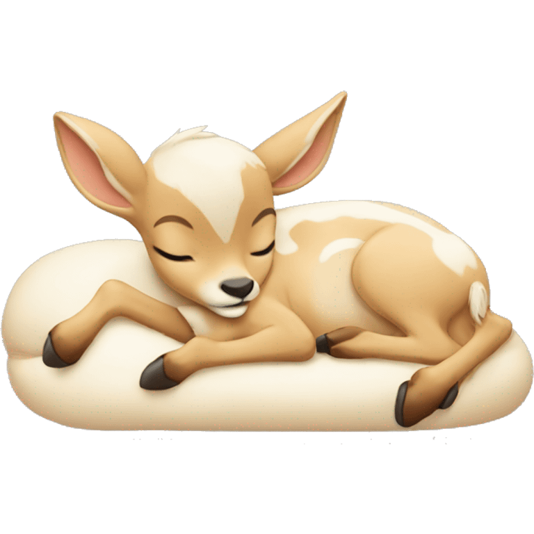 Cream colored sleeping bambi emoji