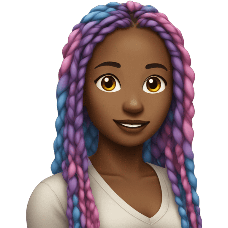 black woman with box braids emoji