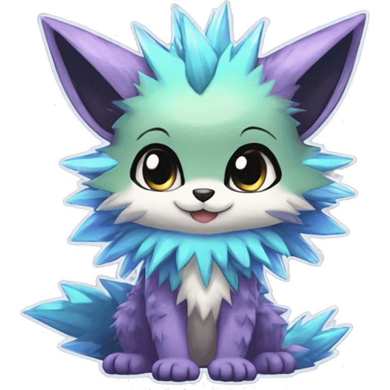 Anthro Scalie Spiky Cool Edgy Magical Shiny Colorful Pastel Sparkle Kemono-style Chibi Fantasy-Animal-Fakémon-Pokémon-Hybrid Fur Sona Aesthetic Full Body emoji