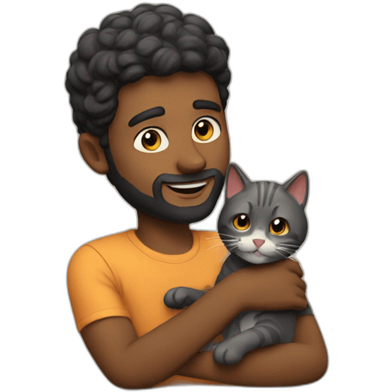 Man with cat playing  emoji