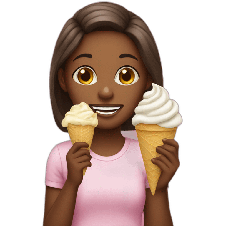 Girl eating icecream emoji