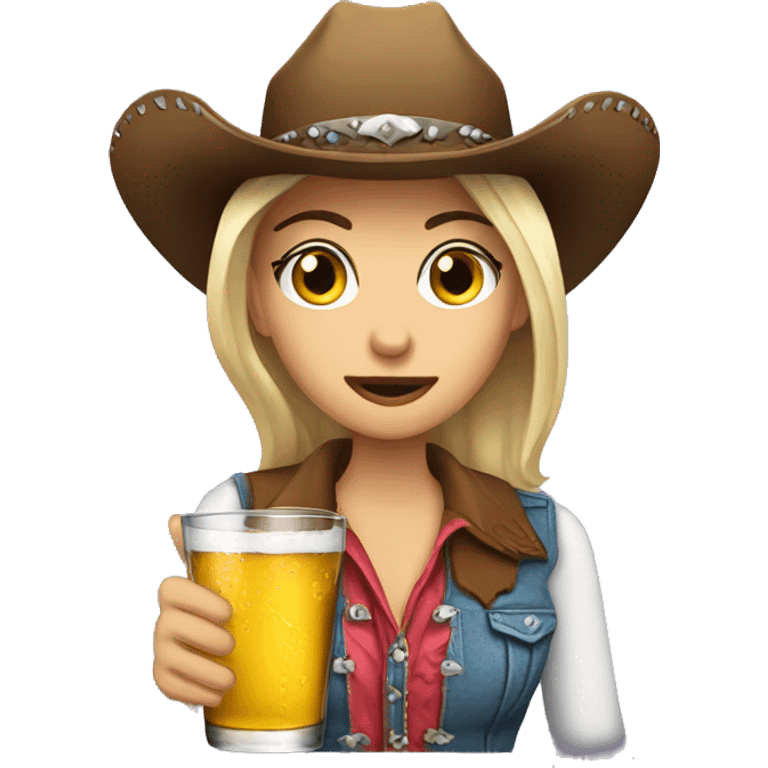 Cowgirl drinking tequila emoji