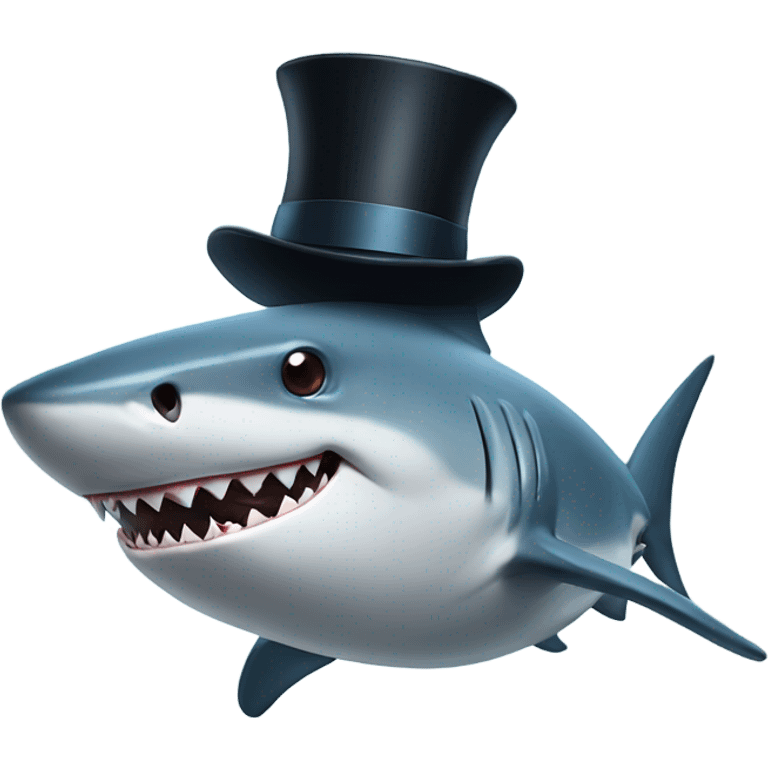 Shark with a top hat emoji