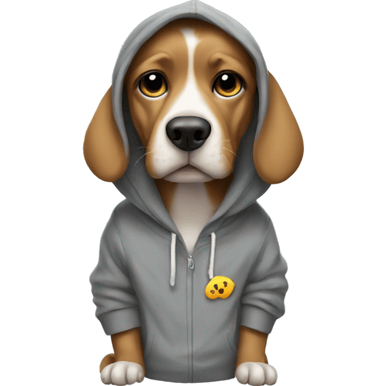 Dog wearing hoodie emoji