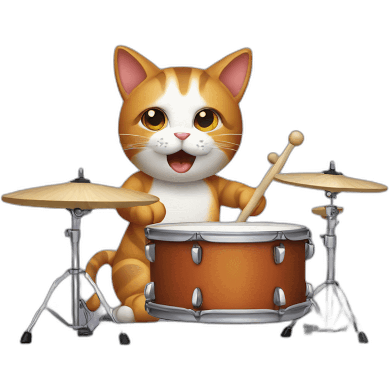 cat playing drums emoji