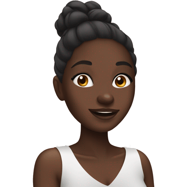 black girl doing her skincare emoji