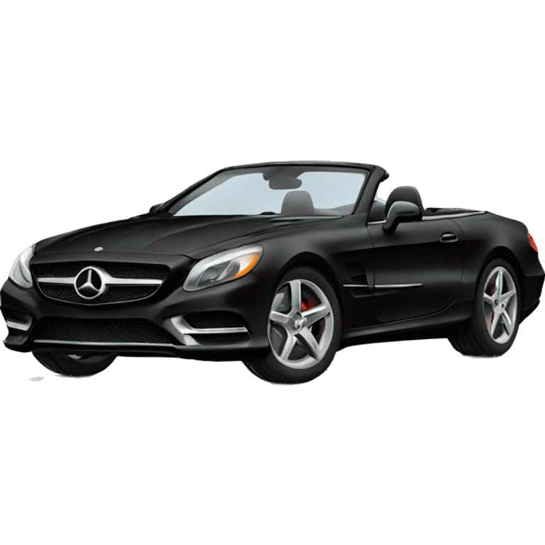 Convertible black Mercedes with female river emoji