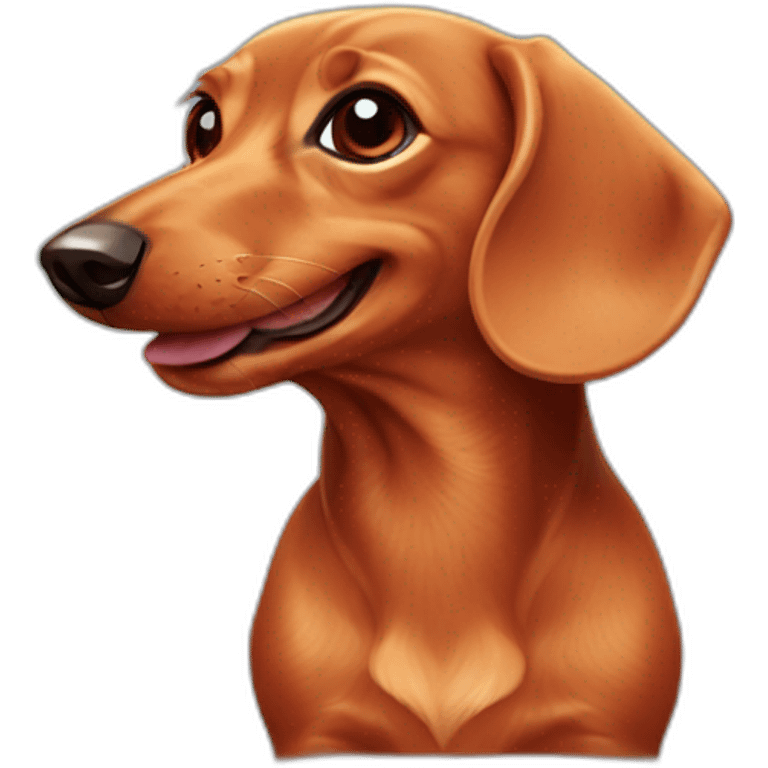 Happy red tan mini dachshund  emoji