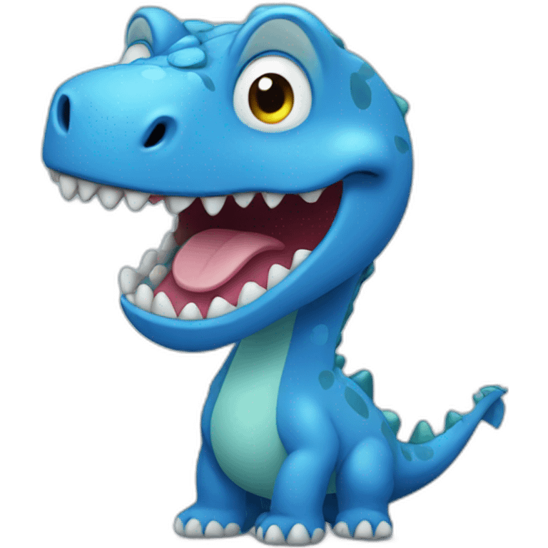 happy blue dinosaur emoji