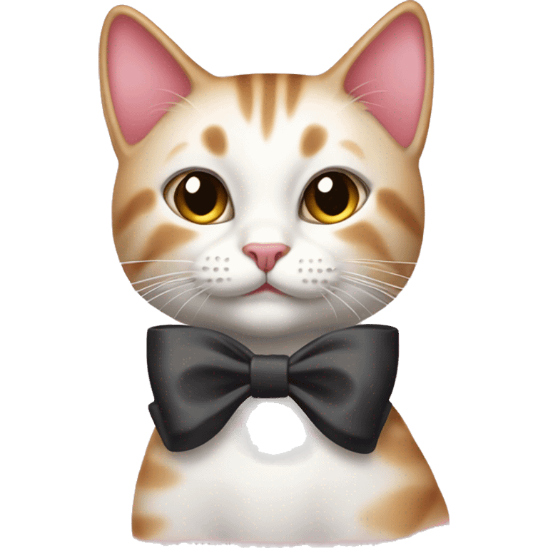 Coquette cat with bow emoji