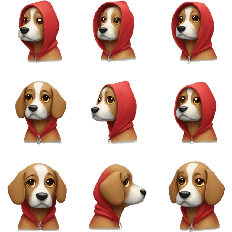 Dog with red hoddie emoji