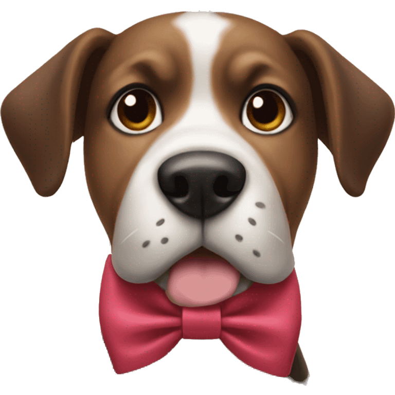 Dog wearing a bow emoji