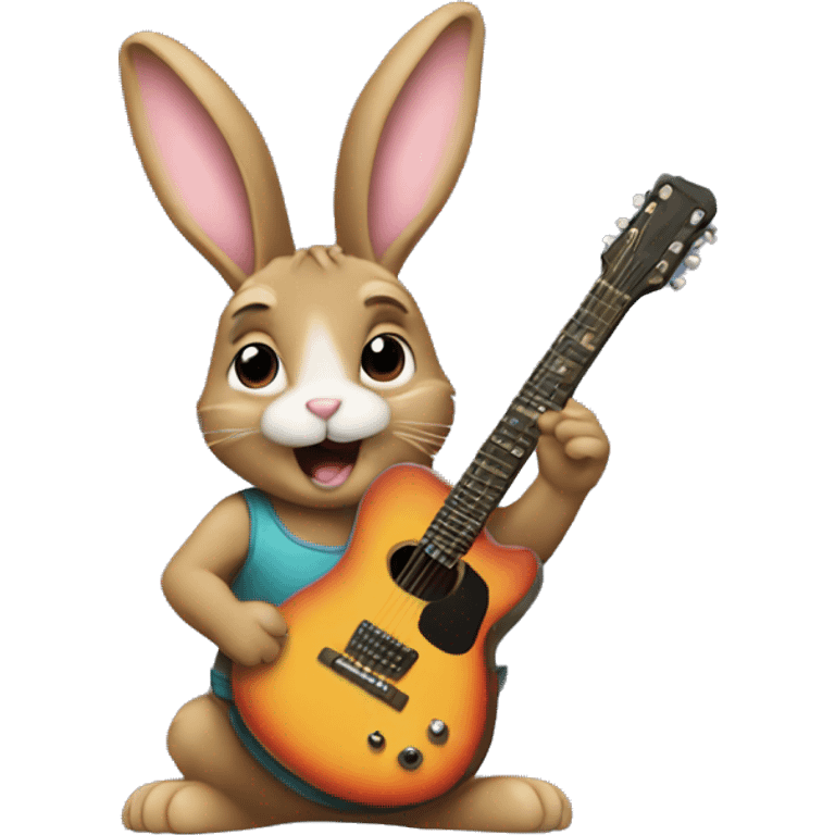 bunny playing guitar emoji