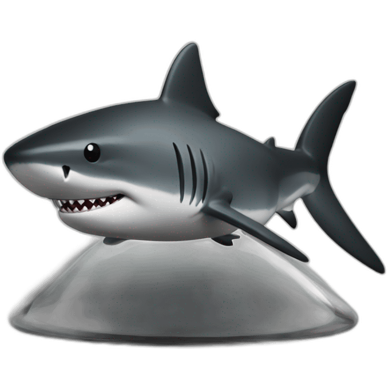 shark in glass black emoji