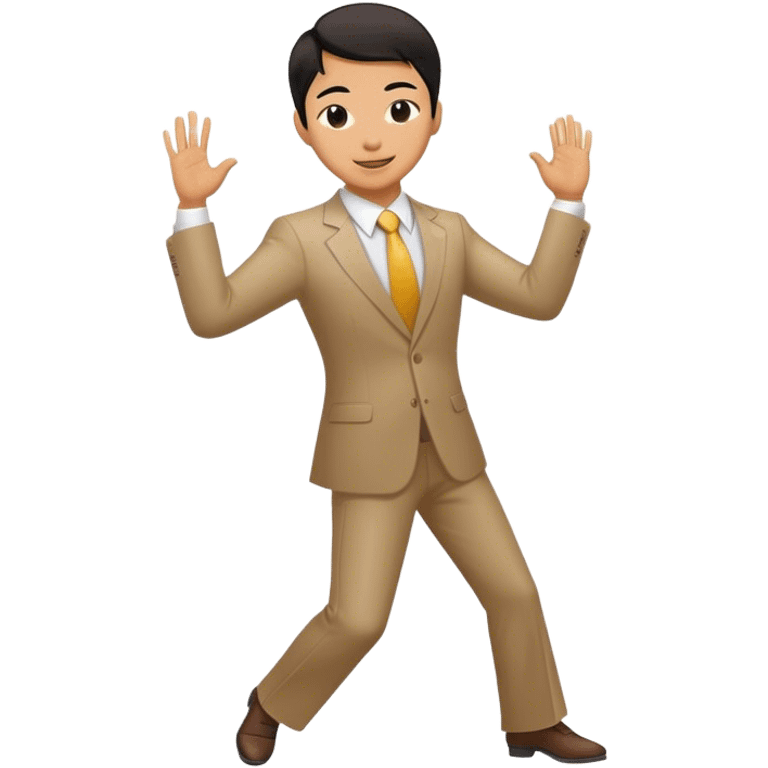 Asian lawyer dancing. emoji