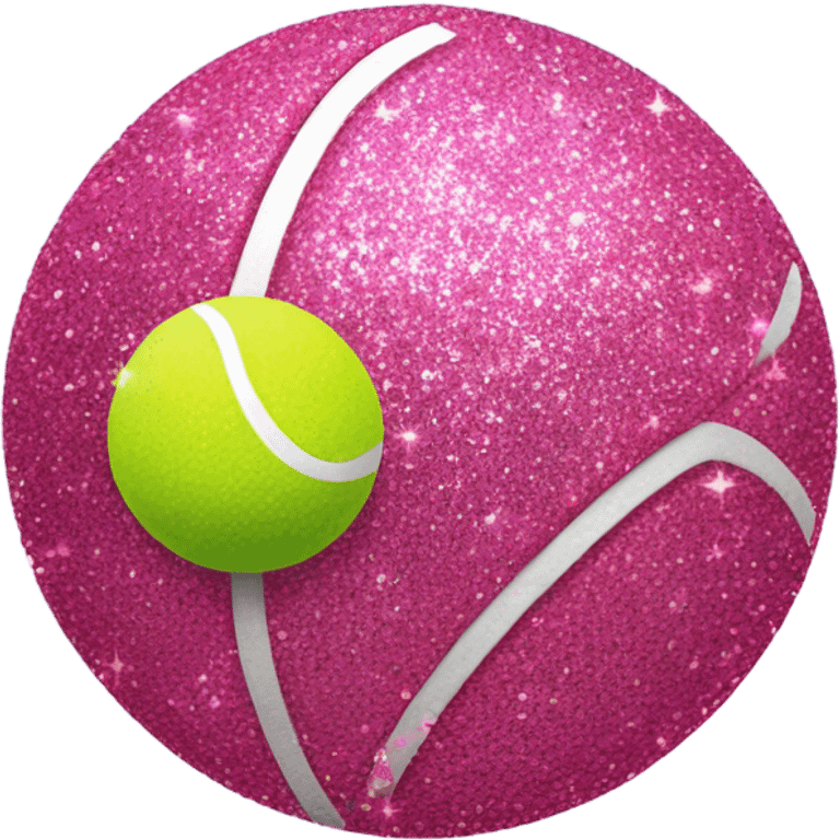 Pink tennis ball with glitter  emoji