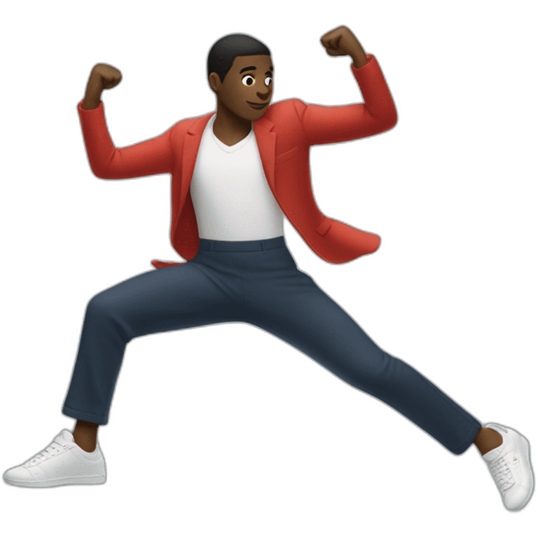 Black guy dancing using lacoste emoji