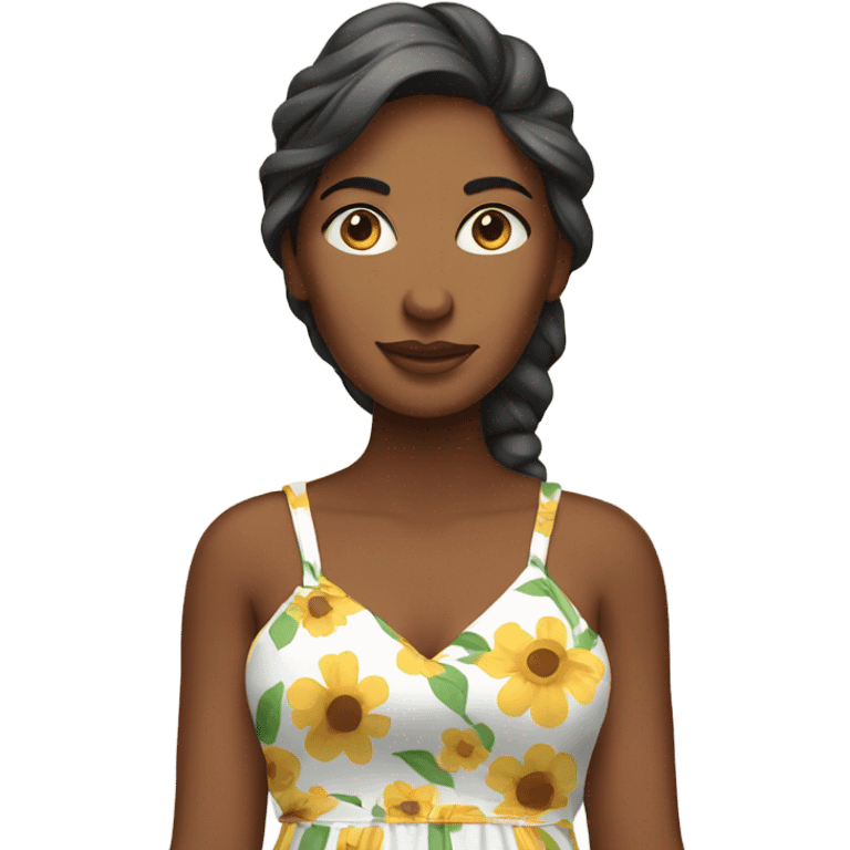 Woman in sundress emoji