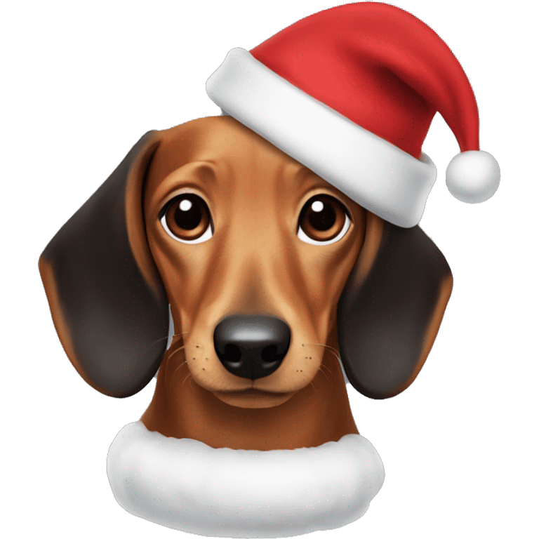 Create me a dachshund with santa’s hat  emoji