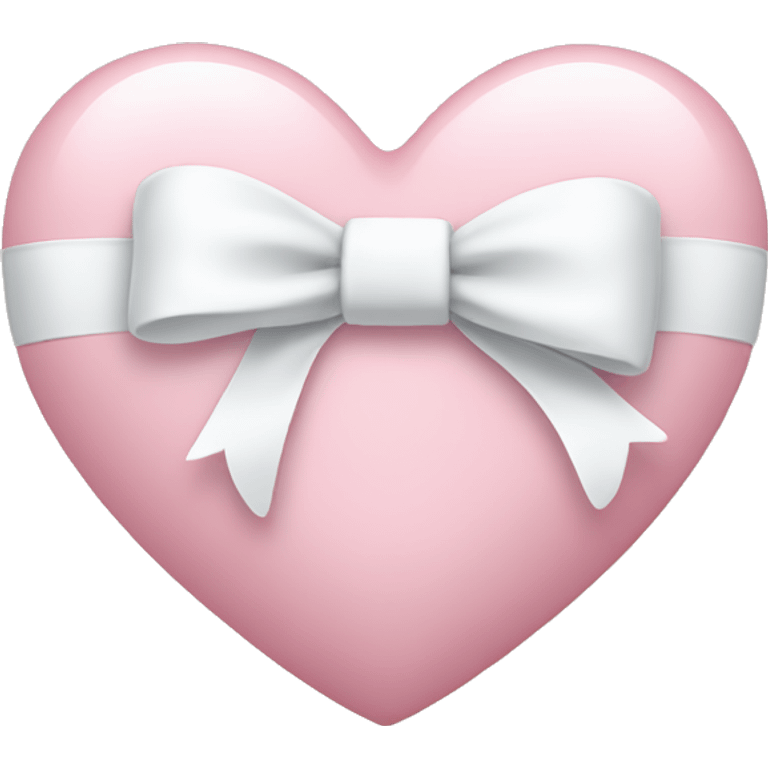 Pastel pink heart with white bow emoji