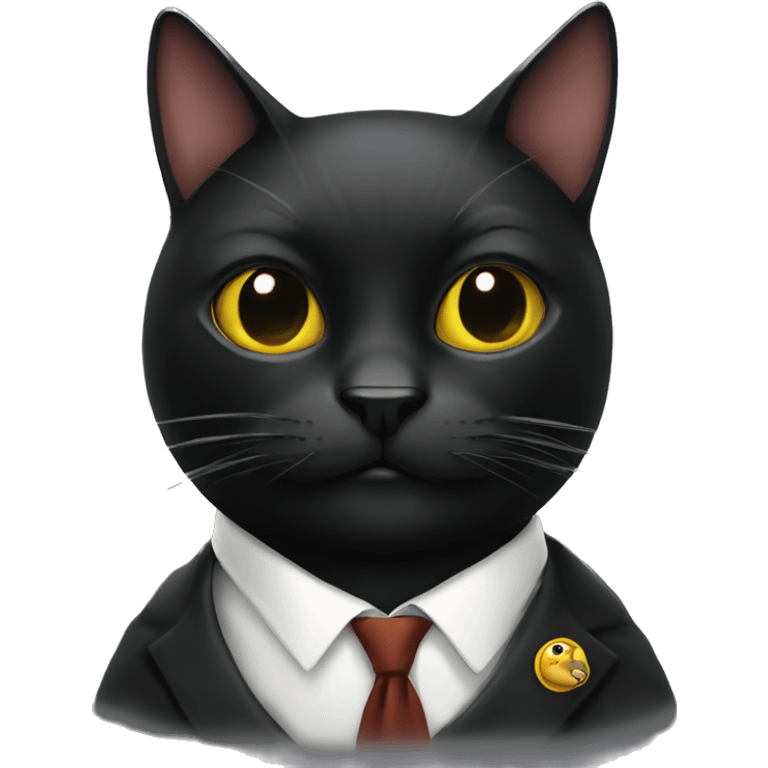 black cat smoking cigar emoji