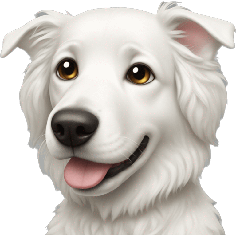 White dog love emoji