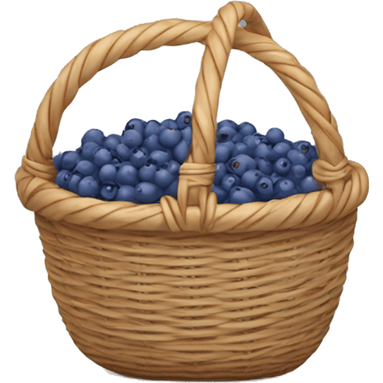 Wicker basket with little blueberries emoji