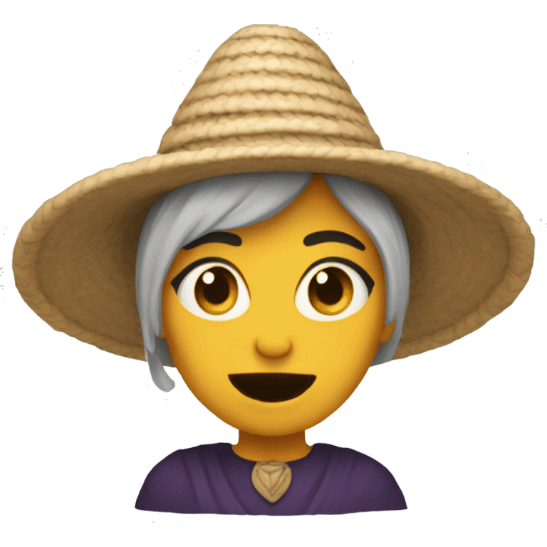 Angela Arzu, disfrazada de bruja emoji