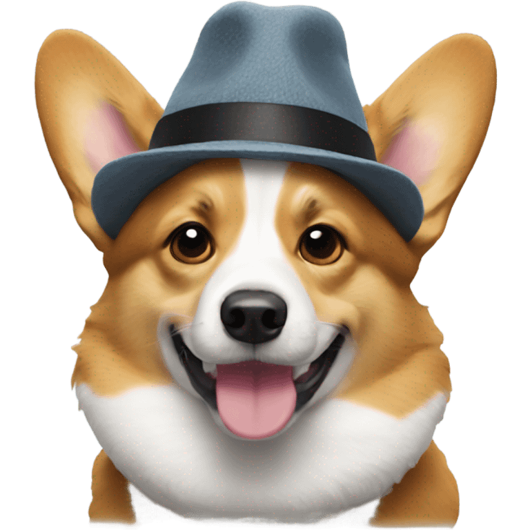 Corgi wearing a hat emoji