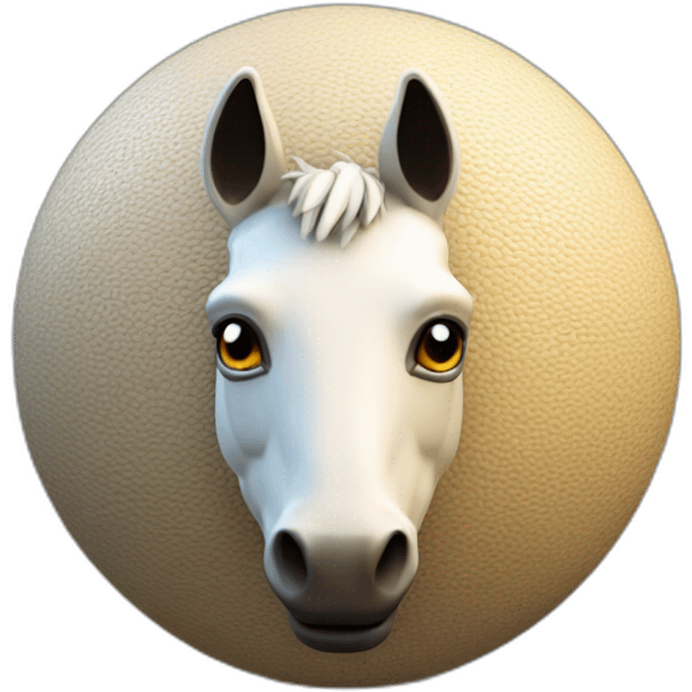 3d sphere with a cartoon Mule skin texture with Eye of Horus emoji