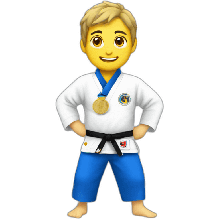 judoka with a medal emoji