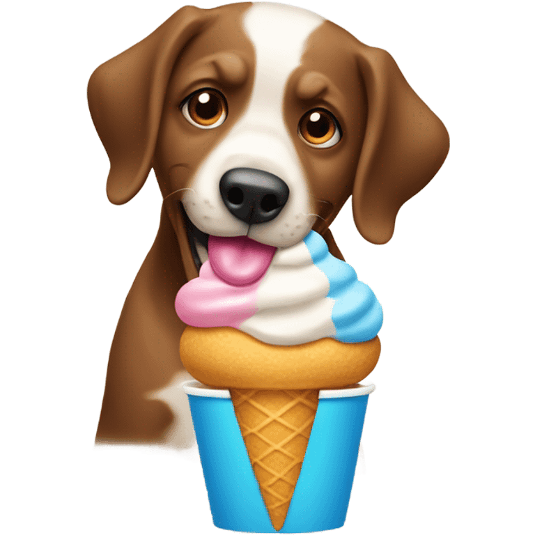 perro comiendo un helado emoji